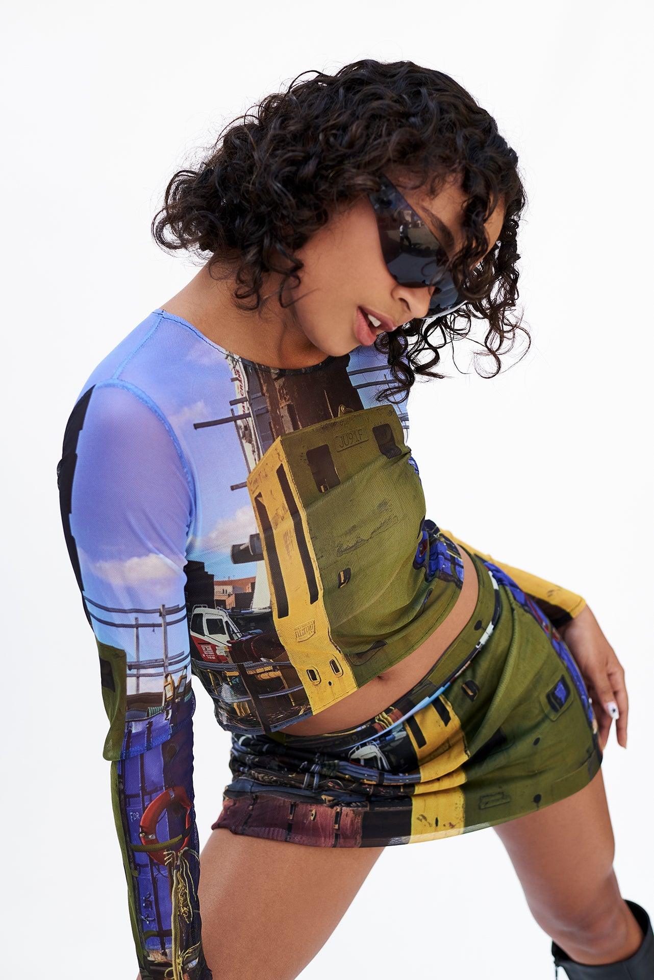 MESH EAST MINI SKIRT - moss studio