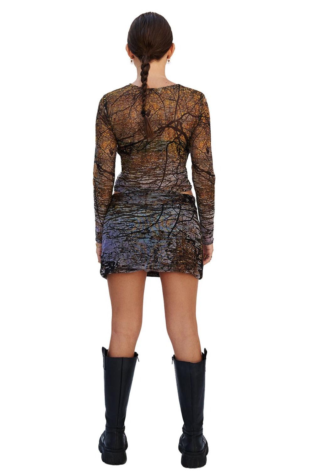 MESH CENTRAL MINI SKIRT - moss studio