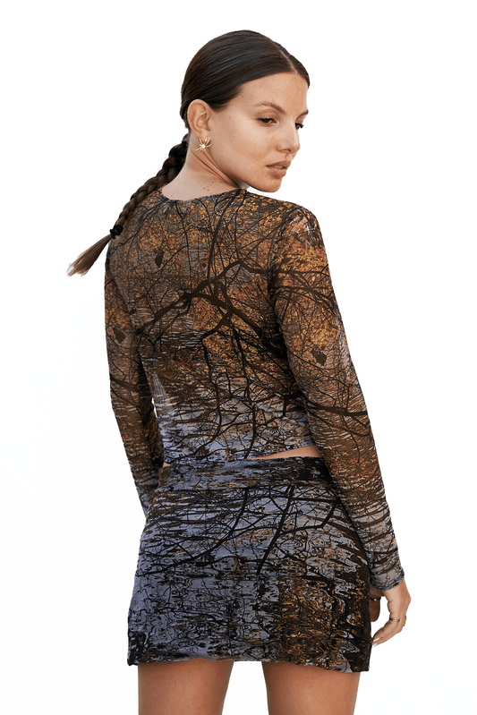 MESH CENTRAL MINI SKIRT - moss studio
