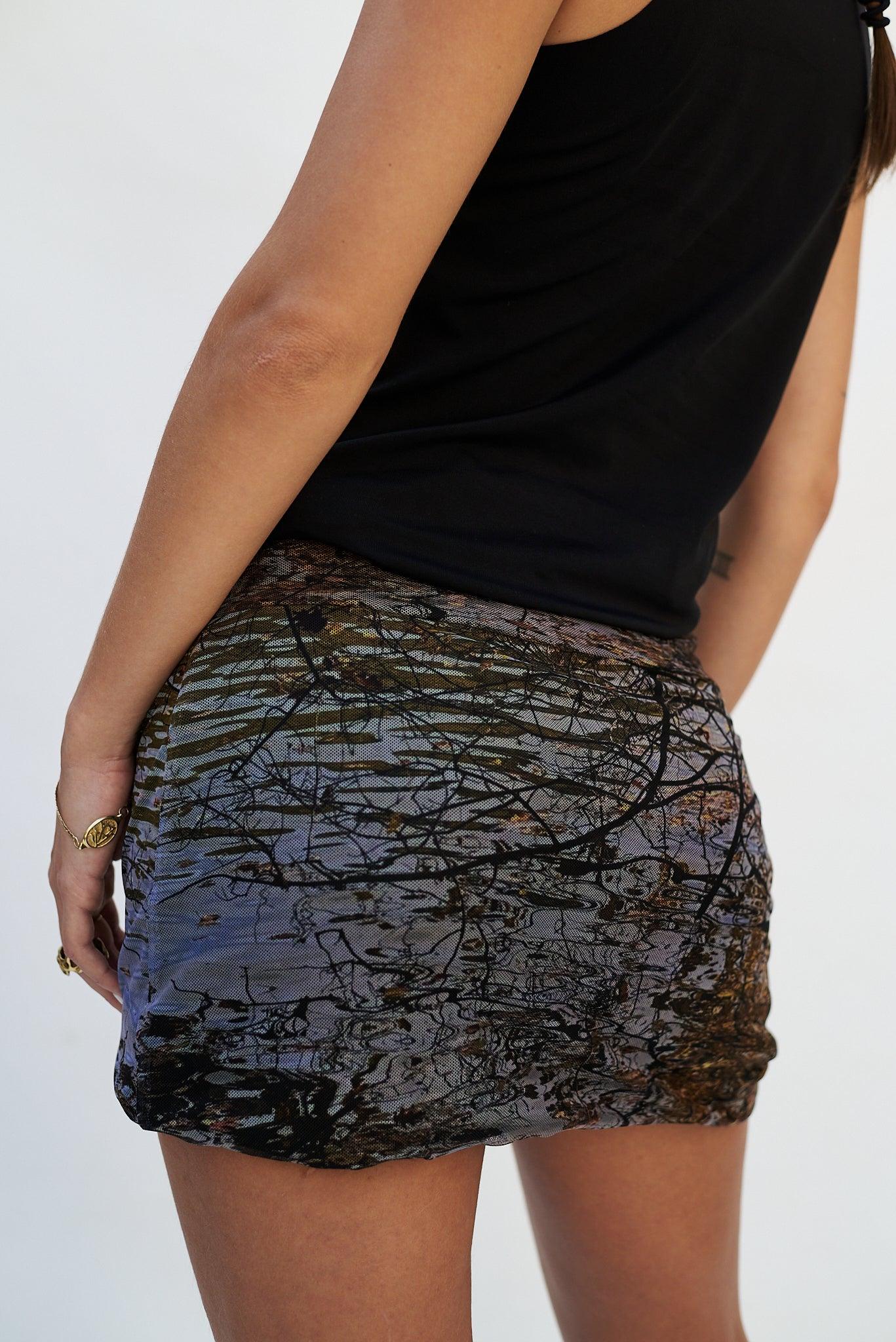MESH CENTRAL MINI SKIRT - moss studio