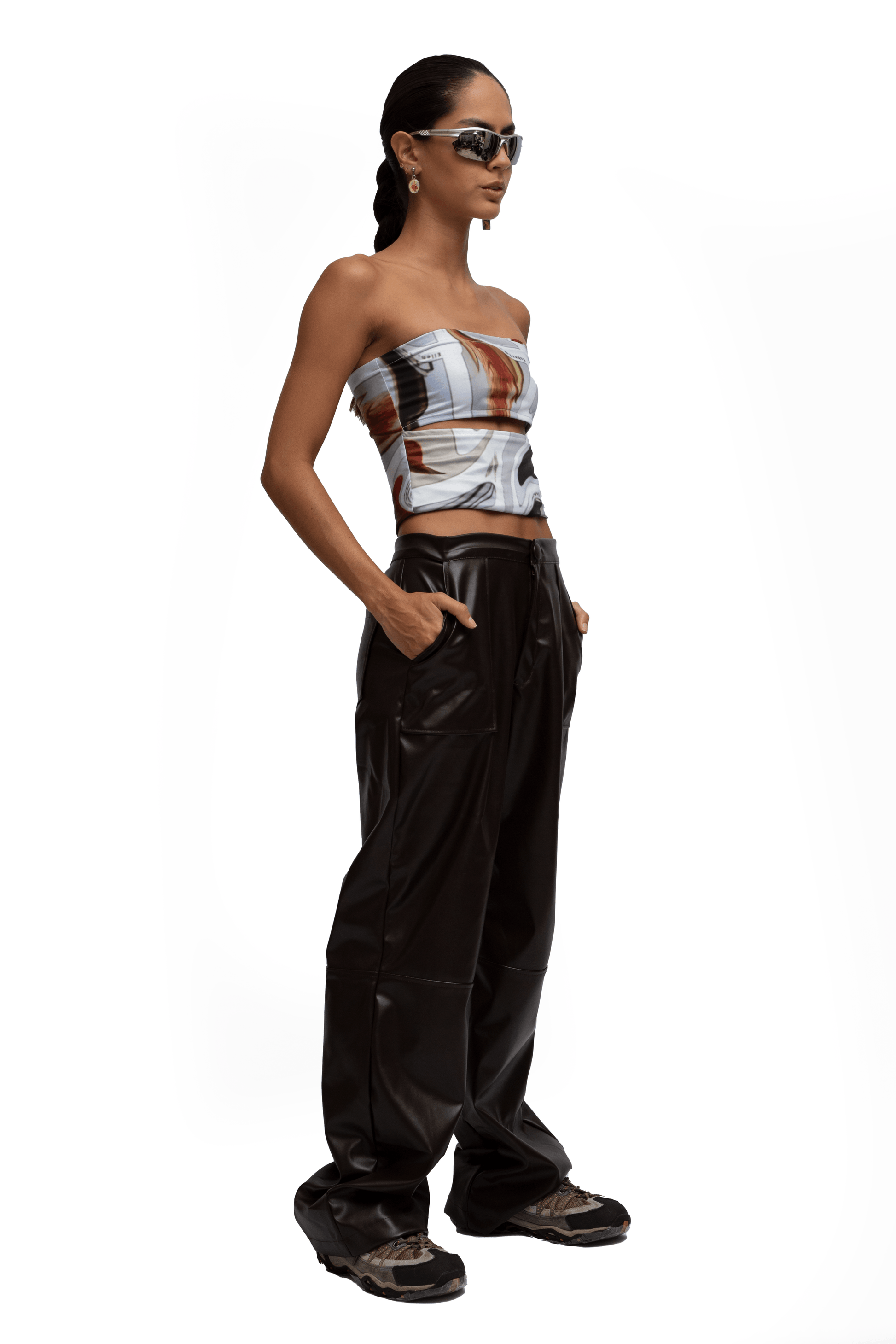 FAUX LEATHER MOKA PANTS - moss studio