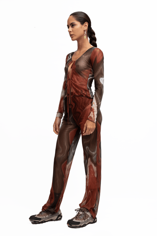 MESH SPIKY PANTS - moss studio
