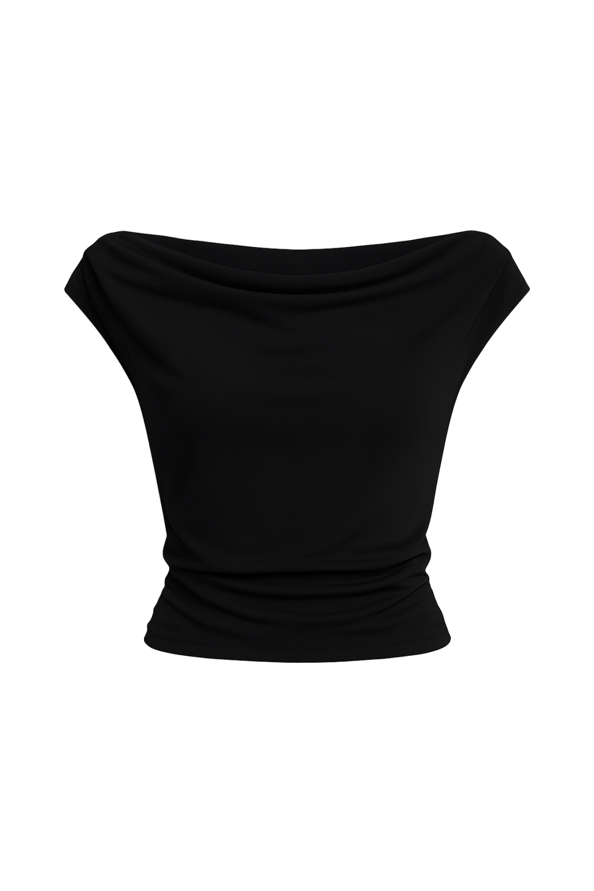 BLACK DRAPED TOP